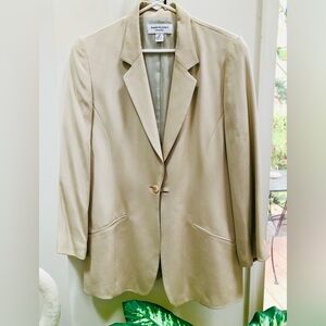 Anne Klein 100% Silk Beige Jacket